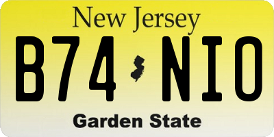 NJ license plate B74NIO