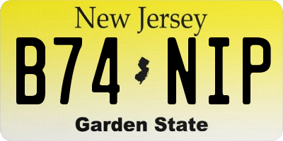 NJ license plate B74NIP