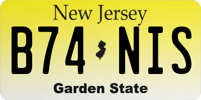 NJ license plate B74NIS