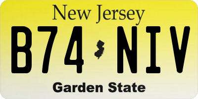 NJ license plate B74NIV