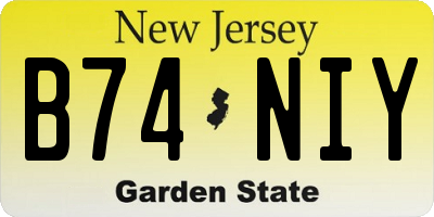 NJ license plate B74NIY