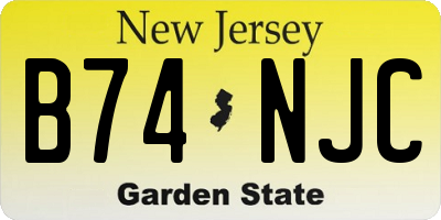 NJ license plate B74NJC