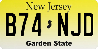 NJ license plate B74NJD