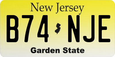 NJ license plate B74NJE