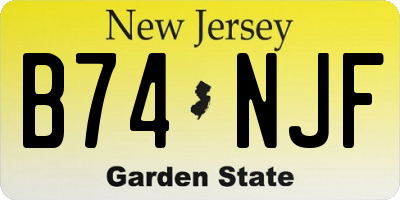 NJ license plate B74NJF
