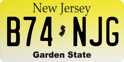 NJ license plate B74NJG