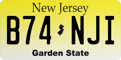 NJ license plate B74NJI