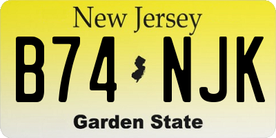 NJ license plate B74NJK