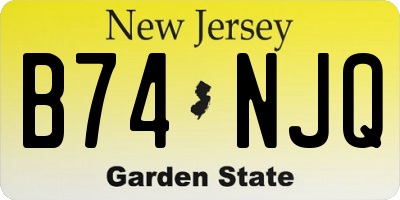 NJ license plate B74NJQ