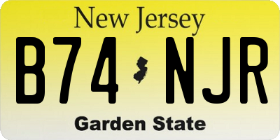 NJ license plate B74NJR