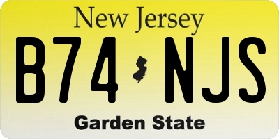 NJ license plate B74NJS