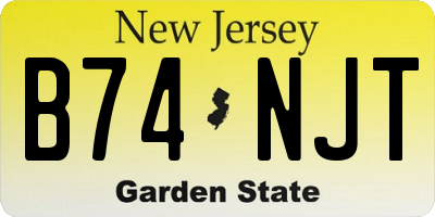NJ license plate B74NJT