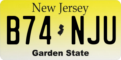 NJ license plate B74NJU