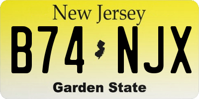 NJ license plate B74NJX