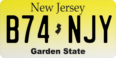 NJ license plate B74NJY