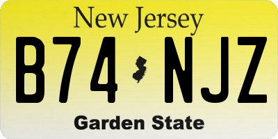 NJ license plate B74NJZ