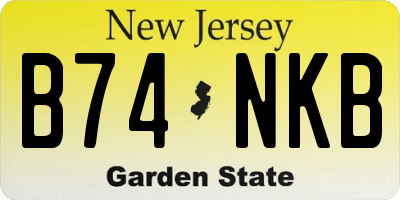 NJ license plate B74NKB