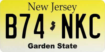 NJ license plate B74NKC