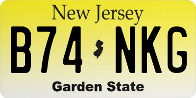 NJ license plate B74NKG