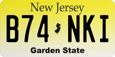 NJ license plate B74NKI