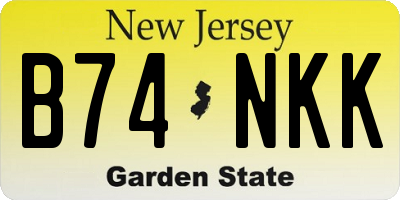 NJ license plate B74NKK