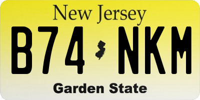 NJ license plate B74NKM
