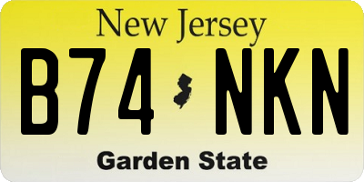 NJ license plate B74NKN