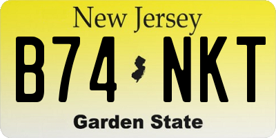 NJ license plate B74NKT