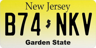 NJ license plate B74NKV