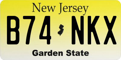 NJ license plate B74NKX