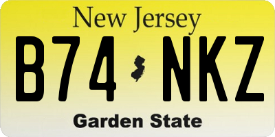 NJ license plate B74NKZ