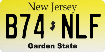 NJ license plate B74NLF
