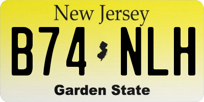 NJ license plate B74NLH