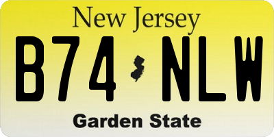NJ license plate B74NLW