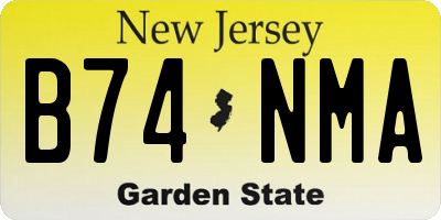 NJ license plate B74NMA