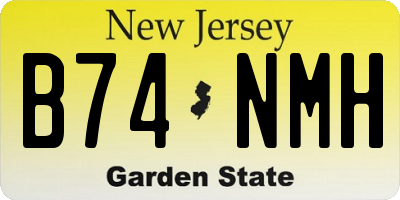 NJ license plate B74NMH