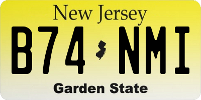 NJ license plate B74NMI