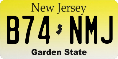 NJ license plate B74NMJ