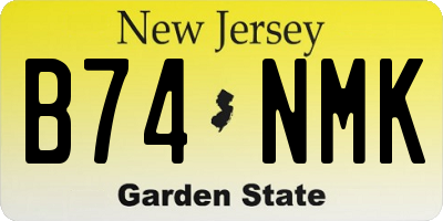 NJ license plate B74NMK