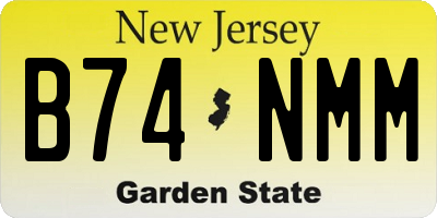 NJ license plate B74NMM