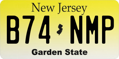 NJ license plate B74NMP