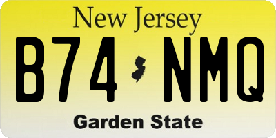 NJ license plate B74NMQ