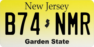NJ license plate B74NMR