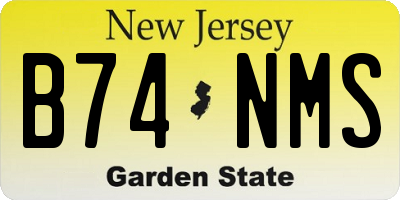 NJ license plate B74NMS