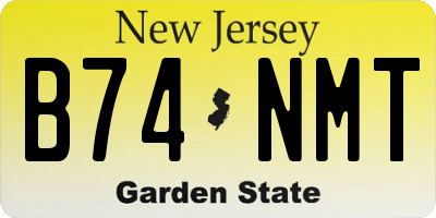 NJ license plate B74NMT