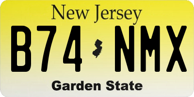NJ license plate B74NMX