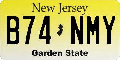 NJ license plate B74NMY