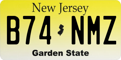 NJ license plate B74NMZ