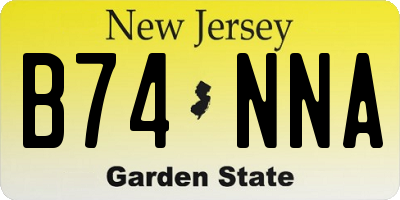 NJ license plate B74NNA