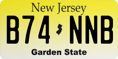 NJ license plate B74NNB